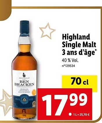 highland single malt 3 ans d'âge