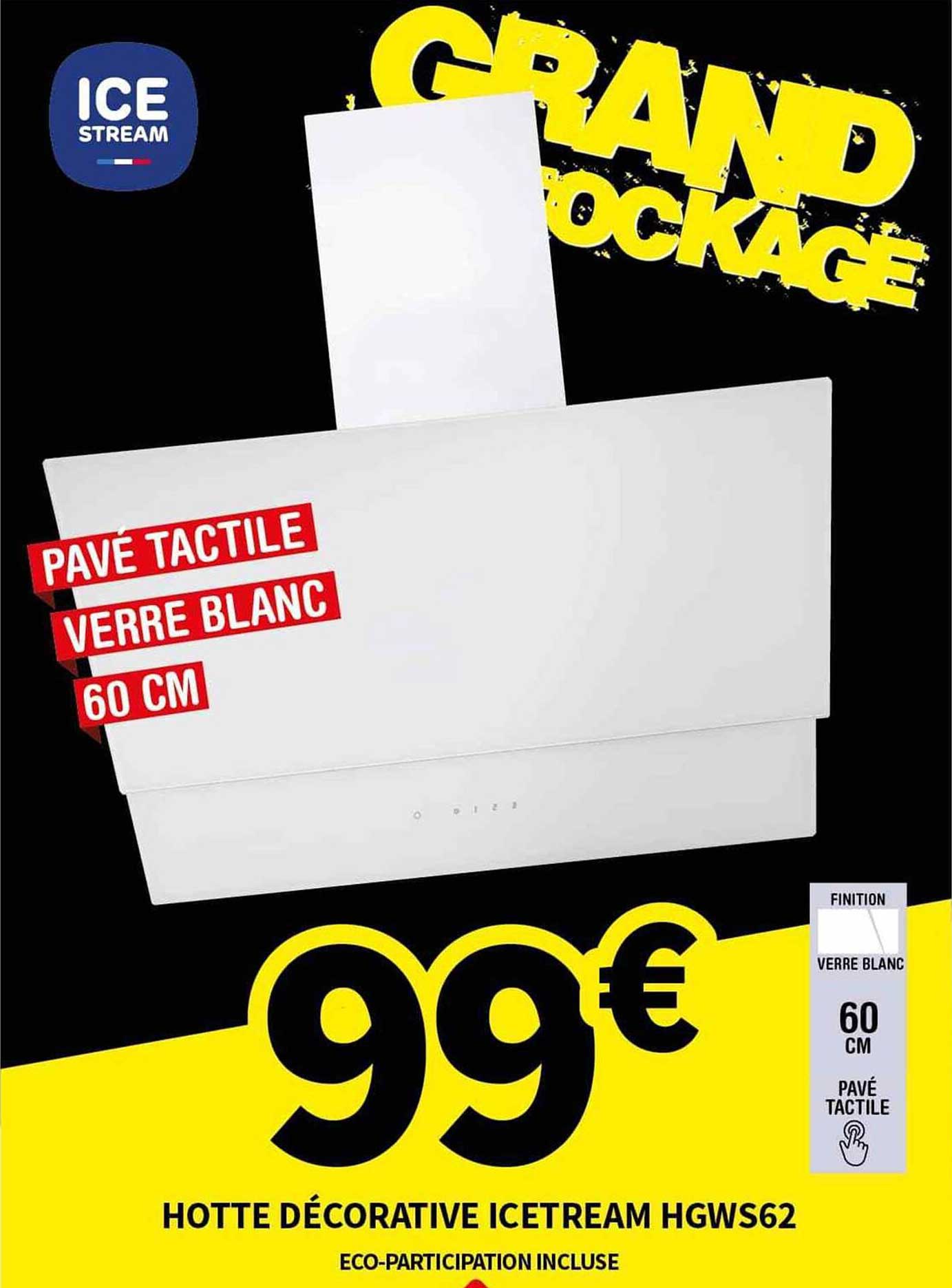 hotte décorative icetream hgws62