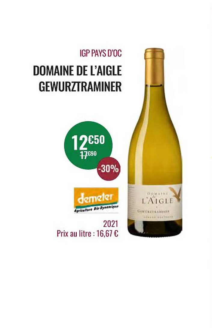 igp pays d'oc domaine de l'aigle gewurztraminer