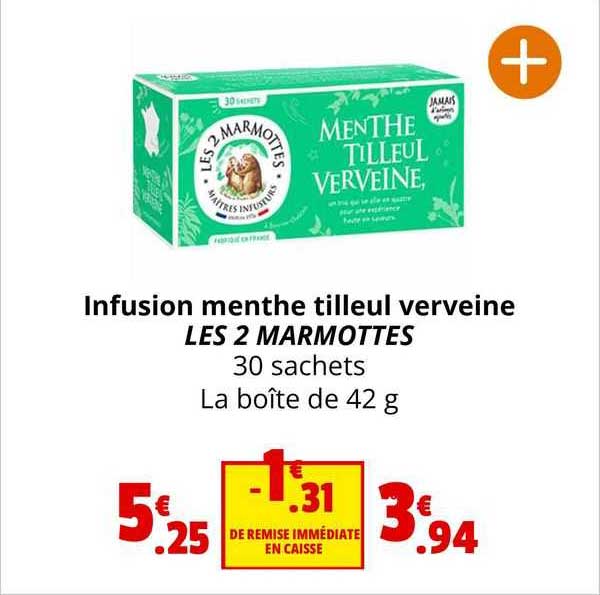 infusion menthe tilleul verveine les 2 marmottes