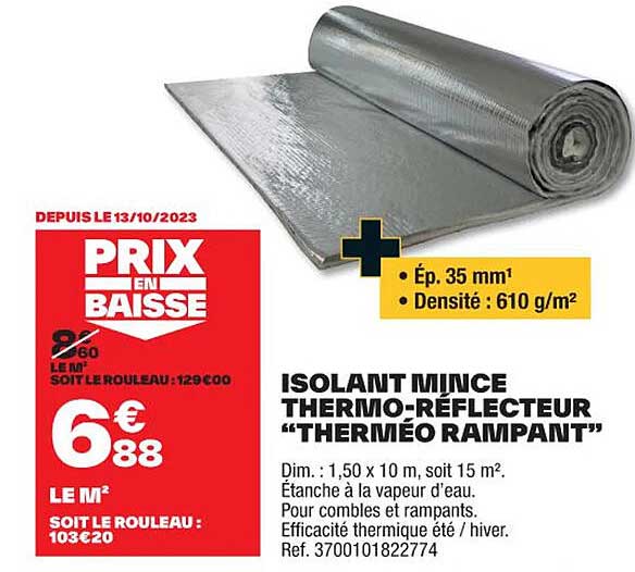 isolant mince thermo-réflecteur "therméo rampant"