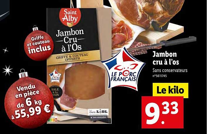 jambon cru à l'os saint alby