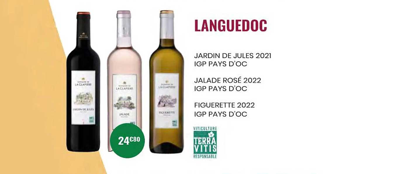 Jardin De Jules 2021 Igp Pays D'oc, Jalade Rosé 2022 Igp Pays D'oc, Figuerette 2022 Igp Pays D'oc