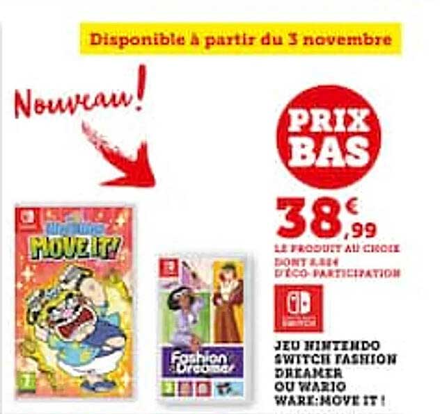 jeu nintendo switch fashion dreamer ou mario ware : move it !