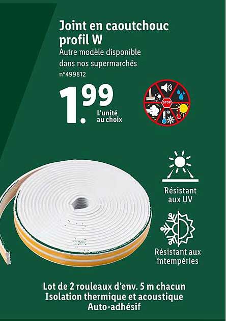joint en caoutchouc profil w