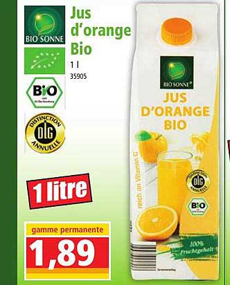 jus d'orange bio bio sonne