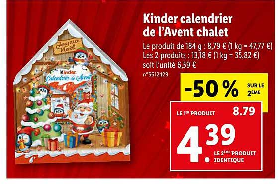 kinder calendrier de l'avent chalet