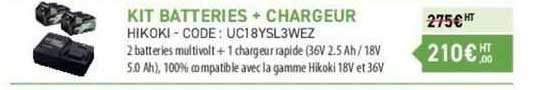 kit batteries + chargeur hikoki
