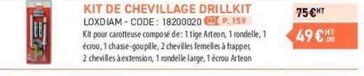 kit de chevillage drillkit loxdiam