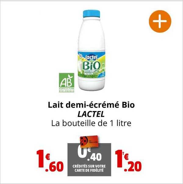 lait demi-écrémé bio lactel