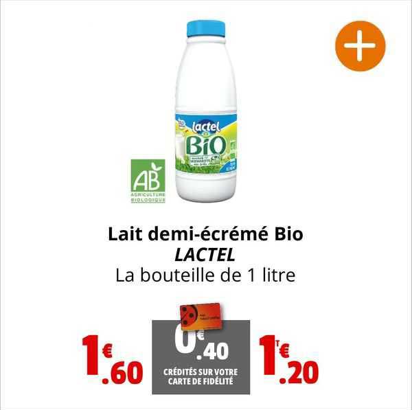 lait demi-écrémé bio lactel