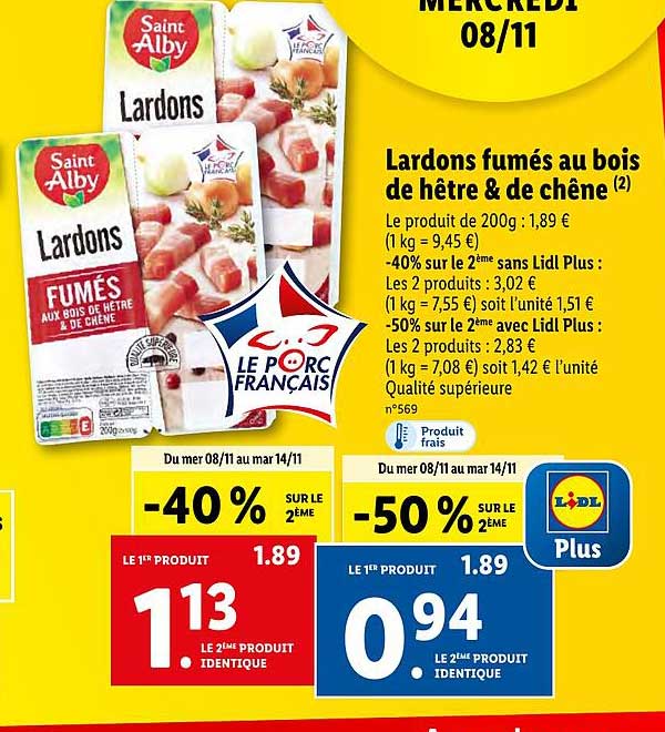 lardons fumés au bois de hêtre & de chêne saint alby