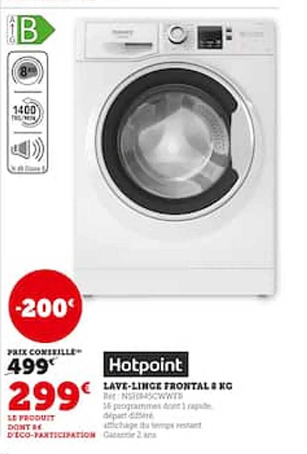 lave-linge frontal 8 kg hotpoint