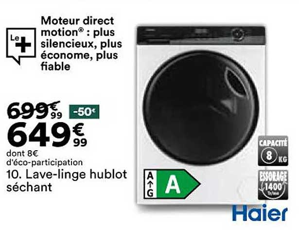 lave-linge hublot séchant haier