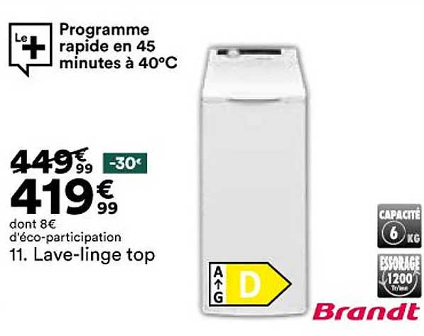 lave-linge top brandt