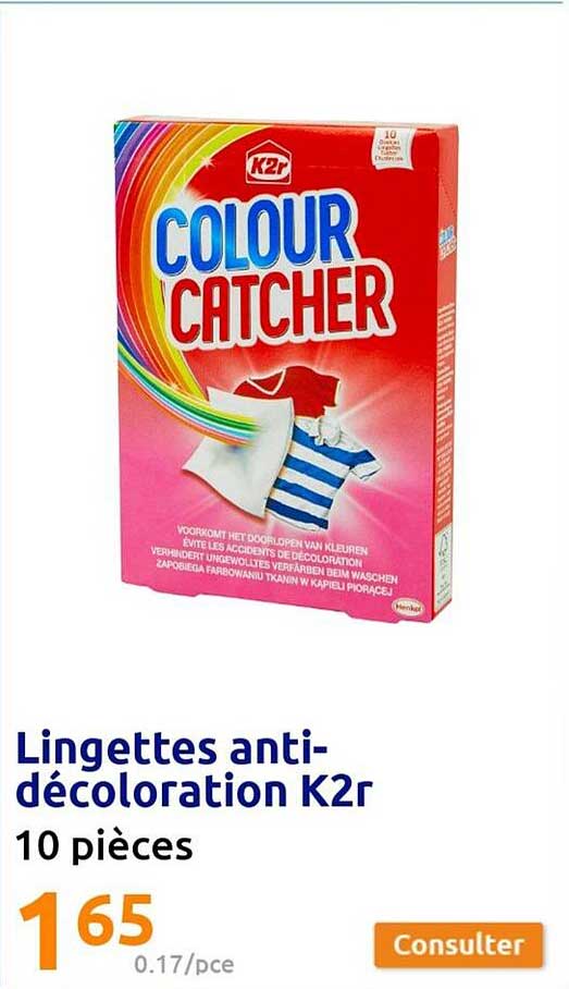 lingettes anti-décoloration k2r