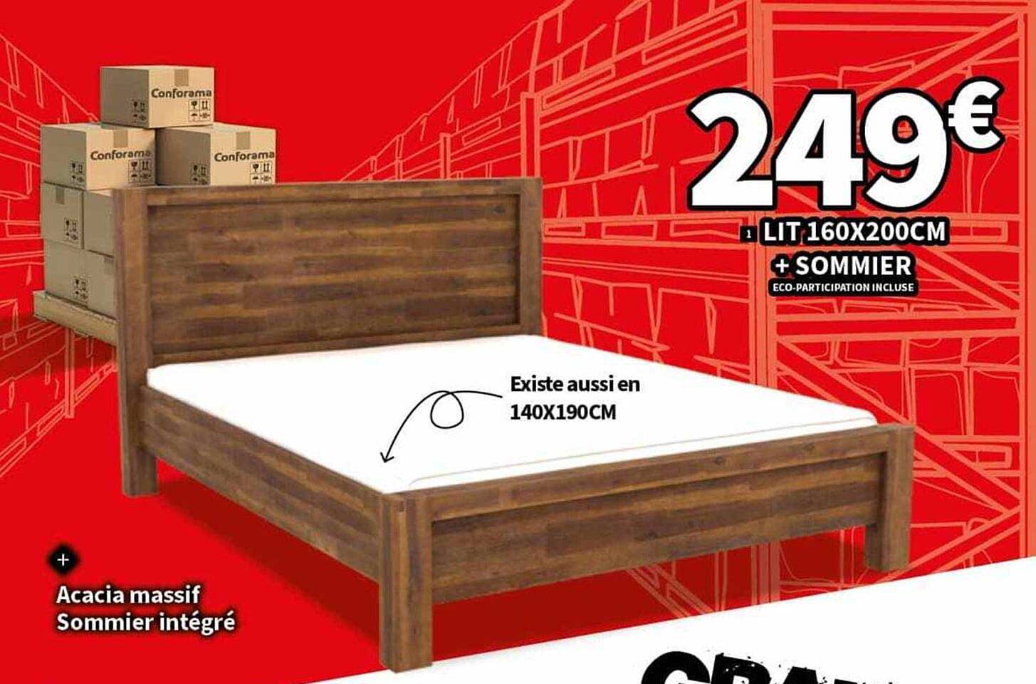 Lit 160 X 200 Cm + Sommier