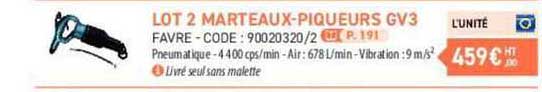 lot 2 marteaux-piqueurs gv3 favre