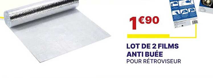 lot de 2 films anti buée pour rétroviseur