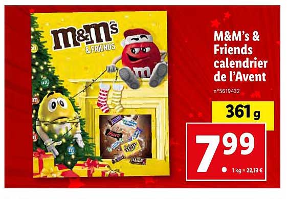 m&m's & friends calendrier de l'avent