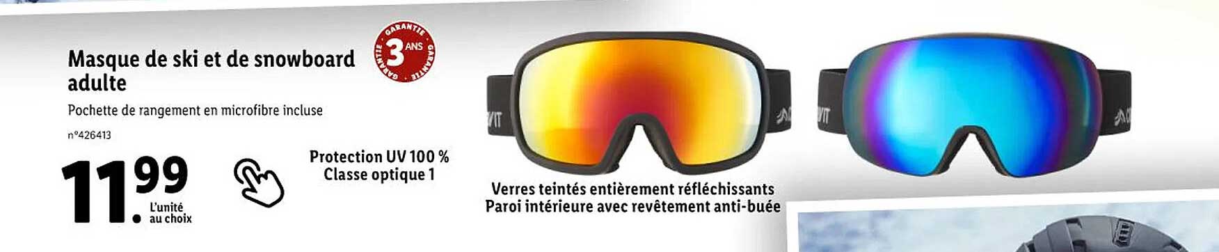 masque de ski et de snowboard adulte