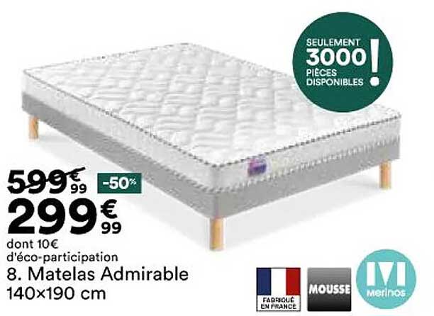 matelas admirable 140 x 190 cm