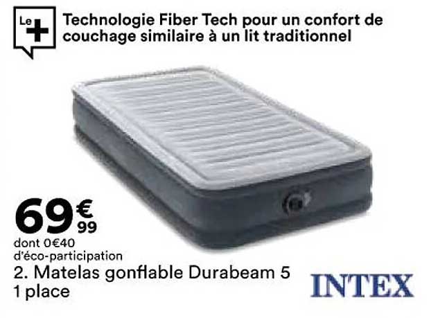 matelas gonflable durabeam 5 1 place intex