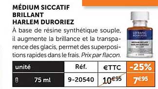 médium siccatif brillant harlem duroriez