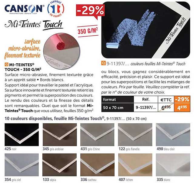 mi-teintes touch - 350 g/m²