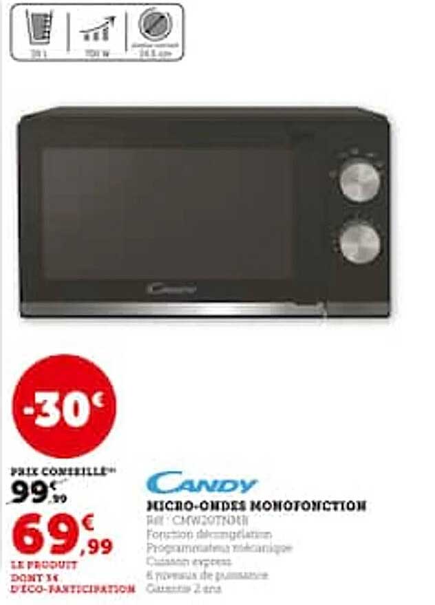 micro-ondes monofonction candy