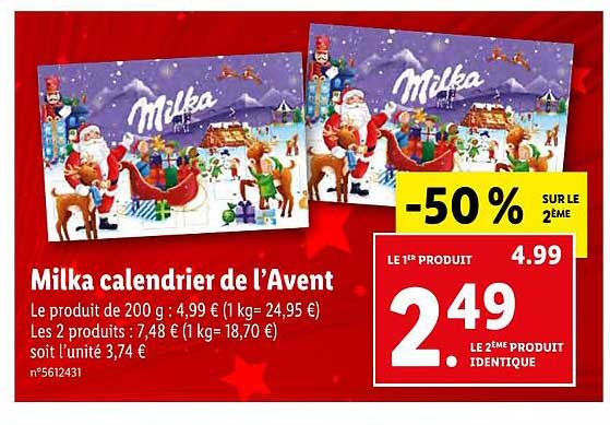 milka calendrier de l'avent