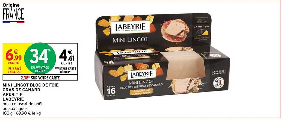 mini lingot bloc de foie gras de canard apérif labeyrie