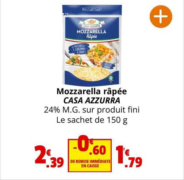 mozzarella râpée casa azzurra