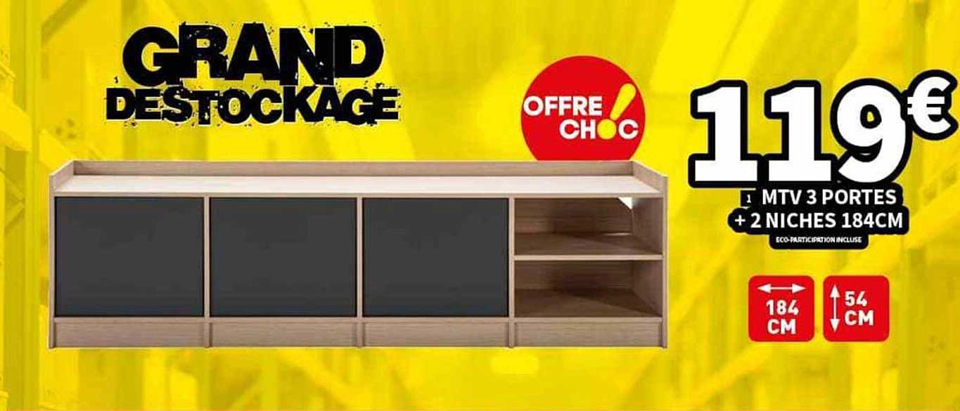 mtv 3 portes + 2 niches 184 cm