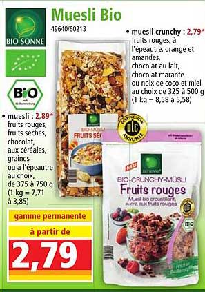 muesli bio bio sonne