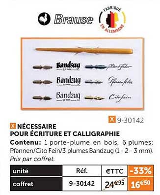nécessaire pour écriture et calligraphie brause