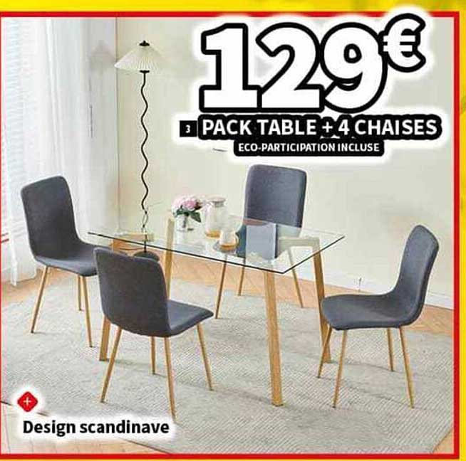 Pack Table + 4 Chaises