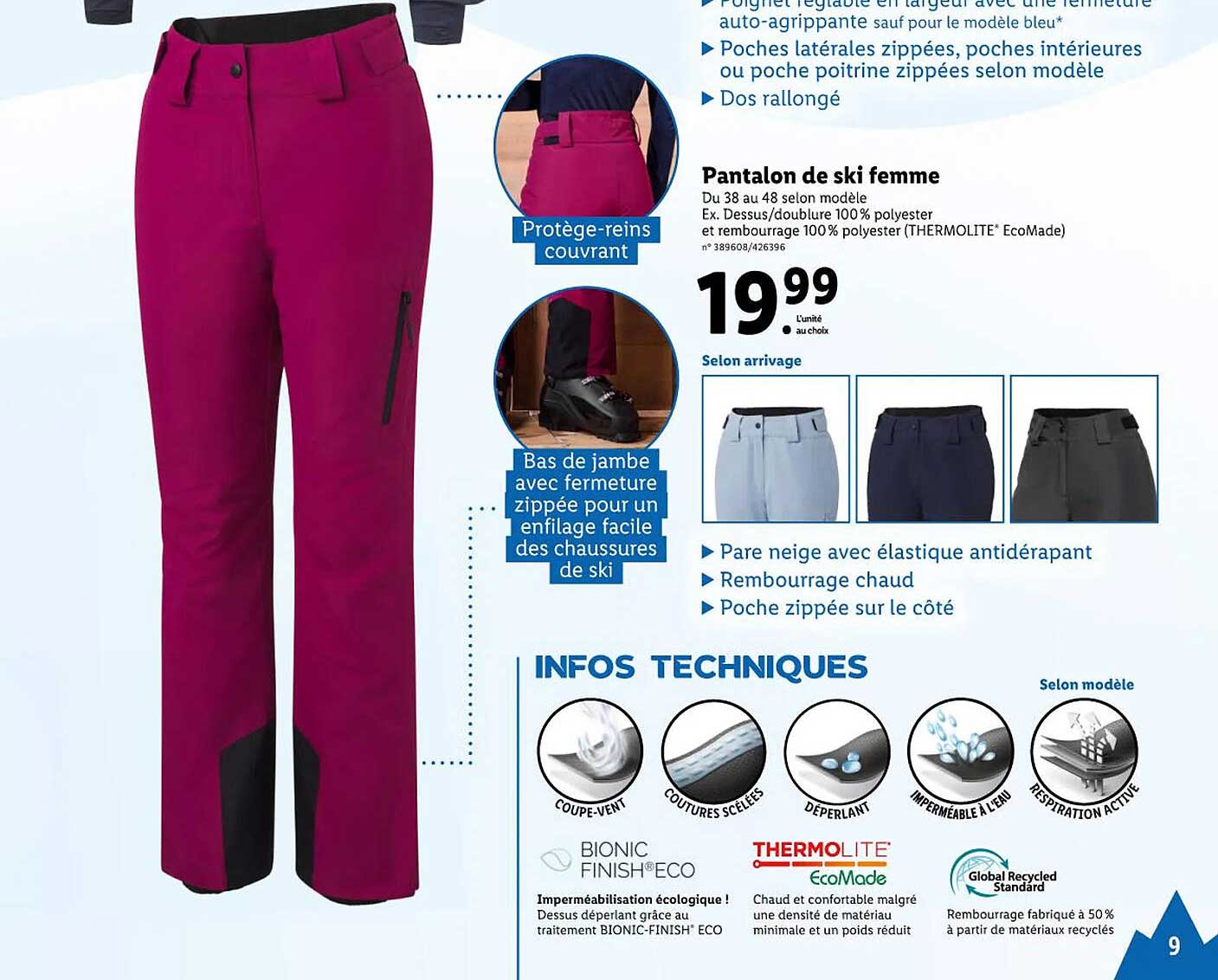 pantalon de ski femme