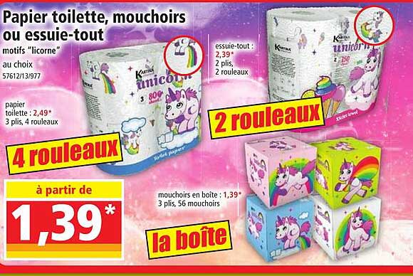 papier toilette, mouchoirs ou essuie-tout