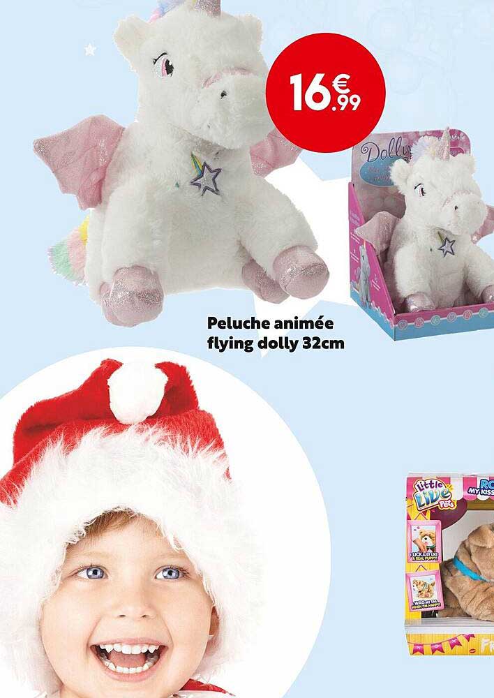 peluche animée flying dolly 32 cm