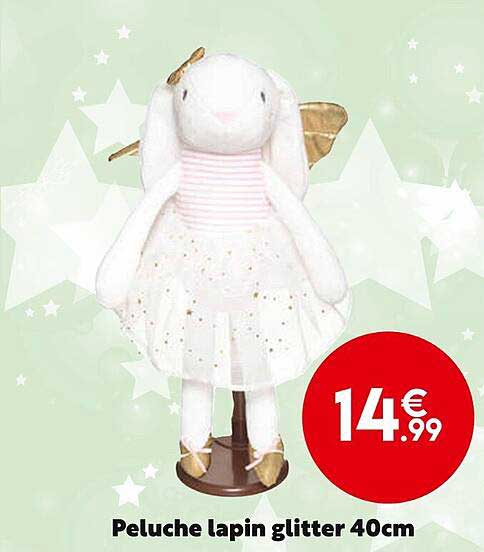 peluche lapin glitter 40 cm