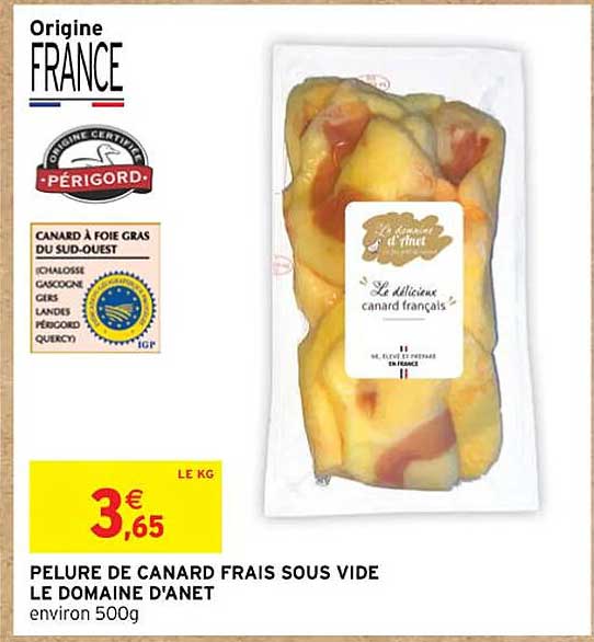 Pelure De Canard Frais Sous Vide Le Domaine D'anet