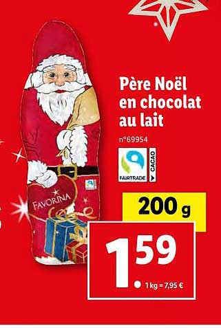 père noël en chocolat au lait favorina