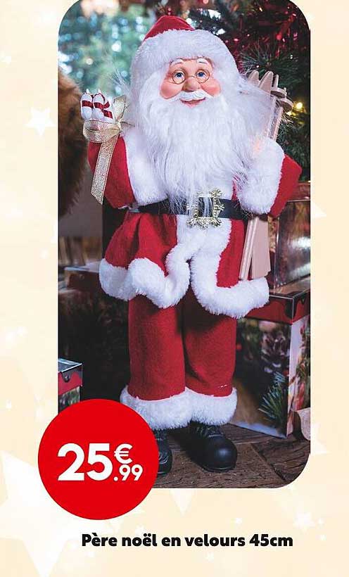 père noël en velours 45 cm