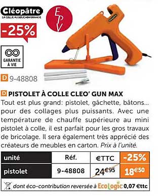 pistolet à colle cleo' gun max