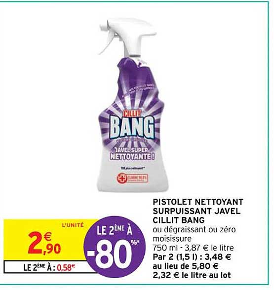 pistolet nettoyant surpuissant javel cillit bang