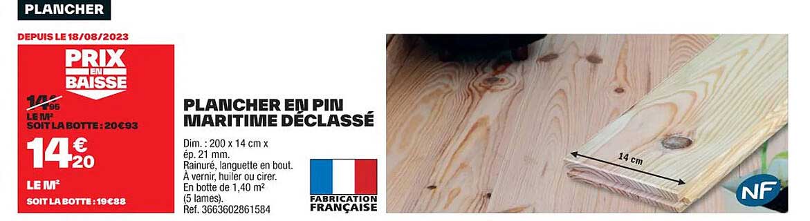 Plancher En Pin Maritime Déclassé