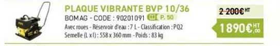 plaque vibrante bvp 10/36 bomag
