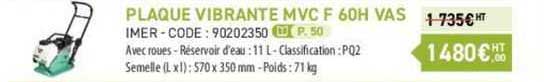 plaque vibrante mvc f 60h vas imer