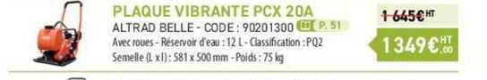 plaque vibrante pcx 20a altrad belle